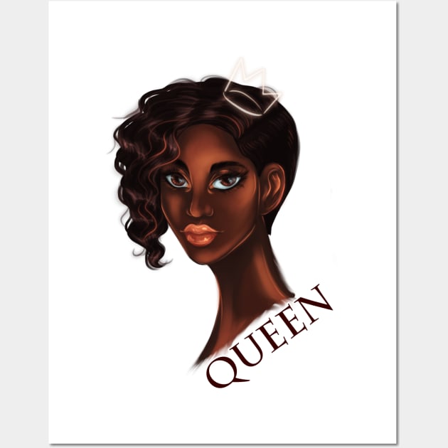 Black Queen Powerful Woman Unapologetically Black Wall Art by Ebony Rose 